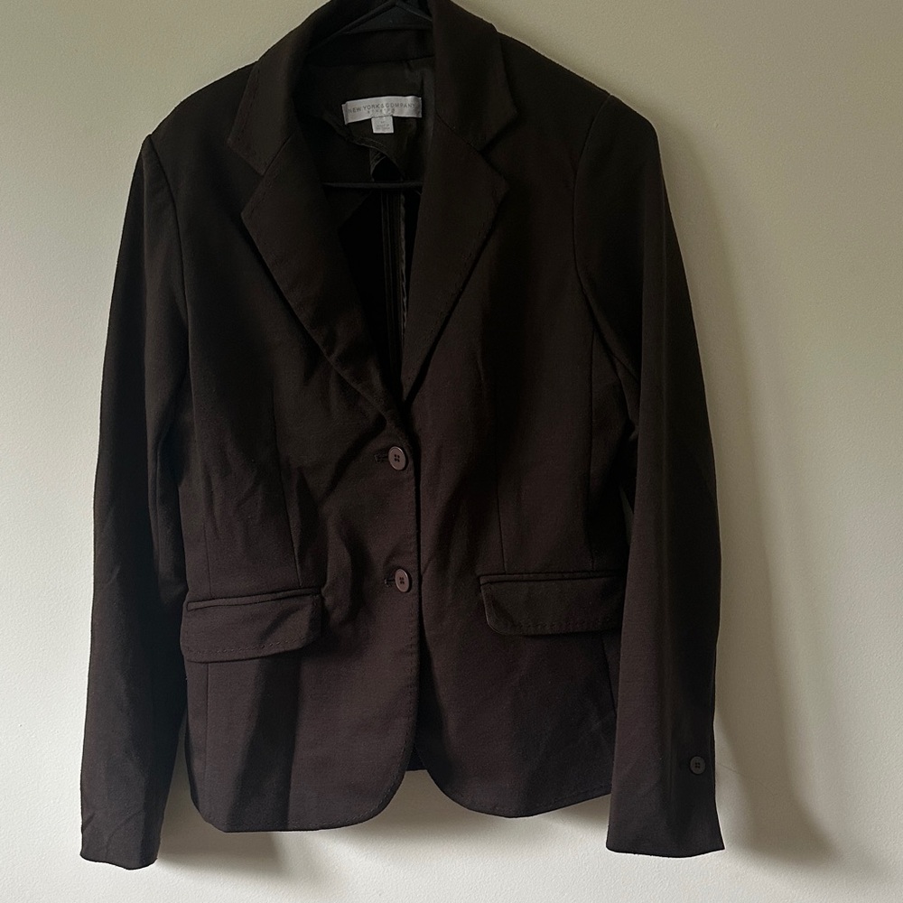 New York & Company Dark Brown Suit Jacket